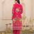 Pink floral printed kurta with trousers & dupatta set