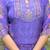 Lavender & purple floral printed kurta with trousers & dupatta set