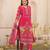 Pink floral printed kurta with trousers & dupatta set