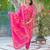 Pink floral printed kurta with trousers & dupatta set
