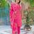 Pink floral printed kurta with trousers & dupatta set