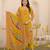 Yellow floral printed kurta with trousers & dupatta set