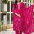 Pink floral printed kurta with trousers & dupatta set