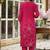 Pink floral printed kurta with trousers & dupatta set