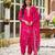 Pink floral printed kurta with trousers & dupatta set
