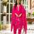 Pink floral printed kurta with trousers & dupatta set