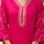 Pink floral printed kurta with trousers & dupatta set