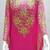 Luxurious Rani-pink Kaftan With Gold Work Stitched Dress