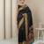 Black pallu woven zari buti & traditional motifs work silk blend fabric traditional festive style paithani style saree