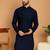 Navy blue chikankari cotton embroidery men kurta