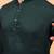 Green sequins work rayon men kurta