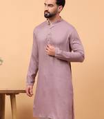 Lavender sequins work rayon men kurta