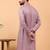 Lavender sequins work rayon men kurta