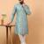 Green sequins work aari men kurta