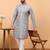 Grey sequins work aari men kurta