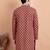Maroon chikankari cotton embroidery men kurta