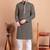 Navy blue chikankari cotton embroidery men kurta