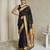 Black woven zari buti & peacock pallu work silk blend fabric traditional festive style paithani style saree