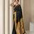 Black woven zari buti & peacock pallu work silk blend fabric traditional festive style paithani style saree