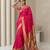 Pink woven zari buti & peacock pallu work silk blend fabric traditional festive style paithani style saree