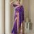 Purple woven zari buti & peacock pallu work silk blend fabric traditional festive style paithani style saree