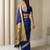 Blue woven zari buti & peacock pallu work silk blend fabric traditional festive style paithani style saree