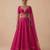 Hot Pink Embroidered Raw Silk Lehenga Set