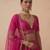 Hot Pink Embroidered Raw Silk Lehenga Set