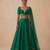 Emerald Green Embroidered Raw Silk Lehenga Set