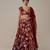 Maroon Embroidered Crepe Lehenga Set