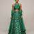 Emerald Green Embroidered Silk Lehenga Set