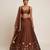 Brown Embroidered Silk Lehenga Set