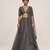 Grey Embroidered Organza Lehenga Set