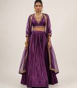 Royal Purple Silk Lehenga Set