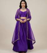 Purple Silk Lehenga Set