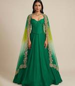 Emerald Green Silk Lehenga Set
