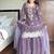 lilac printed chinon kurta and palazzo set