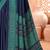Navy blue traditional floral print silk crepe modern style saree with blouse