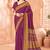 Purple traditional floral print silk crepe modern style saree with blouse