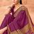 Purple traditional floral print silk crepe modern style saree with blouse