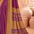 Purple traditional floral print silk crepe modern style saree with blouse