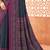Slate grey traditional floral print silk crepe modern style saree with blouse