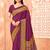 Wine traditional floral print silk crepe modern style saree with blouse
