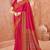 Rani pink traditional floral print silk crepe modern style saree with blouse