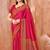 Rani pink traditional floral print silk crepe modern style saree with blouse