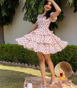 Off-white woven cotton dress