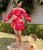 Red woven cotton dress