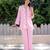 Pink plain satin pant shirt