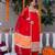 Red pure silk plain top pant with dupatta