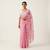 Pink woven linen saree with blouse piece